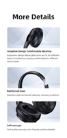 USAMS YH21 2024 Play Time Headphones Earphone Nirkabel Over Ear Gaming Headphones untuk Olahraga dan Perjalanan