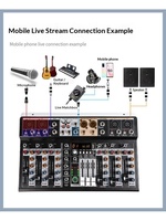 Console de mixage compacte TopYun KR-4, alimentation 12V DC, pour spectacles en extérieur, usage domestique, professionnelle, 16 types de réverbération numérique, USB, métal