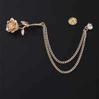 Boucle en alliage de style européen américain pour hommes, accessoires de costume pour la télévision, collier de broche à chaîne de rose personnalisé