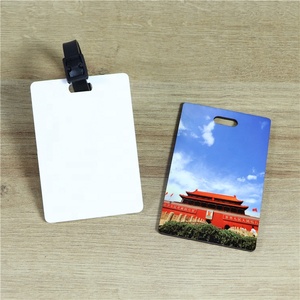 Personalized Custom Eco-Friendly Modern Double Sided DIY Sublimation Dog Tag Wooden Bag Tags MDF Blank Luggage Tags