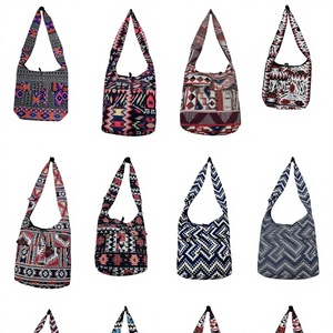 Bolsos de compras para mujer, bolso Hobo de algodón con patrón geométrico bohemio, bolso de hombro individual para mujer, bolsos de mano tribales - Product Image 2
