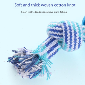 Venta caliente esencial, Limpieza de <span class=keywords><strong>dientes</strong></span> resistente a mordeduras de <span class=keywords><strong>perros</strong></span> | Cuerda de algodón Bola de doble nudo Juguete indestructible para mascotas - Product Image 5