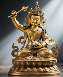Su misura in varie dimensioni. Il giallo Jambhala, una divinità che protegge il Dharma nella tradizione esoterica del buddismo tibetano. - Product Image 1