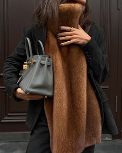 Women's Long Faux Fur <b>Scarf</b>, Plush Winter <b>Shawl</b>, Soft and Warm <b>Scarf</b>, Sleeveless Vest, Cape, Fashion Accessory Wholesale - Product Image 3