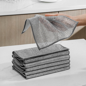 Durable Non-Scratch Stainless Steel Mesh Dish Towels, Reusable Quick Dry Scrub <b>Cloths</b> for Daily <b>Kitchen</b> Cleaning - Product Image 1