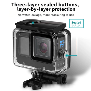 Estuche Impermeable con 8 Filtros, <span class=keywords><strong>Carcasa</strong></span> Protectora de Buceo de Vidrio Templado para PC, Estuche Impermeable de 60M para <span class=keywords><strong>GoPro</strong></span> Hero 10/11 - Product Image 2