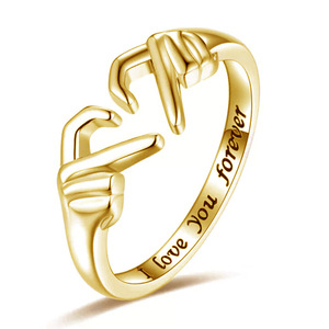 Anillo de manos para amantes, acero inoxidable, regalo romántico Unisex, joyería, te amo para siempre, anillo de moda grabado H437 - Product Image 2