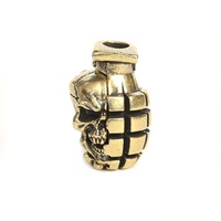Perles de couteau en laiton bicolores motif crâne et grenade, pendentifs pour bracelets tressés et cordons EDC DIY, accessoires de suspension pour outils d'extérieur, fidget spinners métalliques