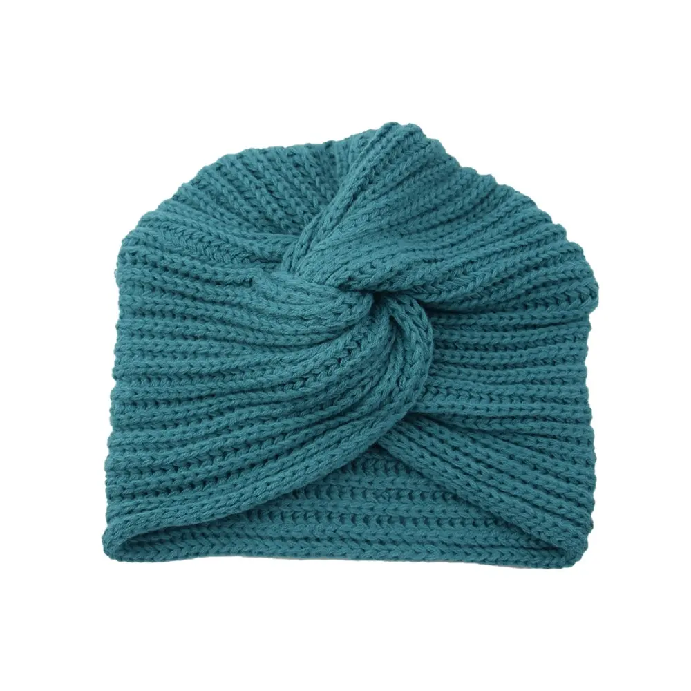 Cappello turbante lavorato a maglia da donna fasce annodate cappelli invernali lavorati a maglia berretti caldi Bohemia Cross Twist berretti da chemio per dormire