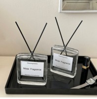 Diffuseur de parfum en verre carré de luxe transparent 100 ml & Décoration pour la maison et le bureau & Cadeau