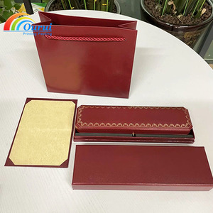 Red Brand Jewelry <b>Box</b> Complete Packaging Set With <b>Gift</b> Bag Certificate Custom <b>Bracelet</b> Necklace Long Chain <b>Gift</b> <b>Box</b> <b>For</b> Woman - Product Image 3