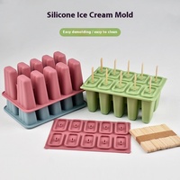 Moule à crème glacée en silicone créatif à 10 liens Plateau à glace d'été facile à libérer pour les aliments faits maison Nouveau fabricant de crème glacée domestique