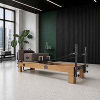 Queenlife Premium Wood Black Adjustable Wholesale Sale Reformer Pilates Machine China Fitness Pilates Reformer Bed Wellness