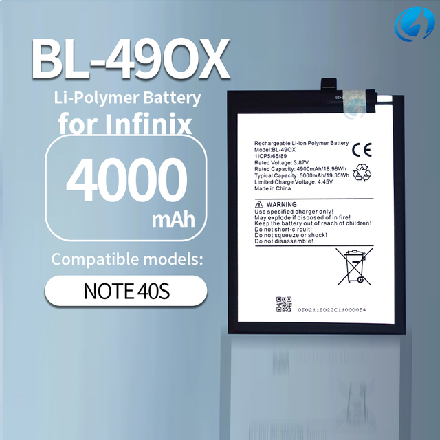 Factory Supply Mobile Phone Battery BL-49OX for Infinix Note 40S Batteries