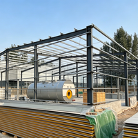 Bâtiment d'usine préfabriqué durable en structure métallique industrielle, kit polyvalent pour entrepôt, hangar, atelier, abri métallique