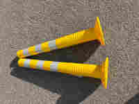 Poteau de signalisation routière flexible en PU réfléchissant jaune-orangé haute intensité Roadsafe 75 cm 530 g