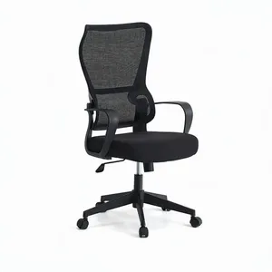 Silla de oficina giratoria de malla ajustable ergonómica con reposabrazos para personal - Product Image 2