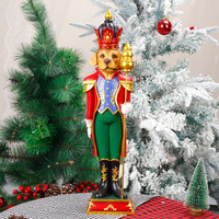 Redeco Offre Spéciale Noël Série Animal Chien Soldat Ornements Résine Artisanat Noël Casse-Noisette Figurines Pour Cadeaux Maison Déco