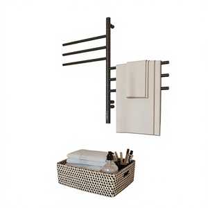Wall Mounted <b>Stainless</b> <b>Steel</b> Towel <b>Rack</b> With Double Tier Rails For Bathroom Use Minimalist Design Rust Proof Finish - Product Image 1