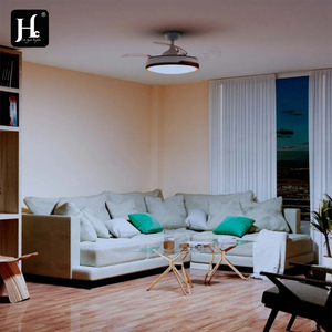 LED ceiling fan, white DC motor, computer blade, <b>space</b> saving 42 inch retractable LED ceiling fan - Product Image 6