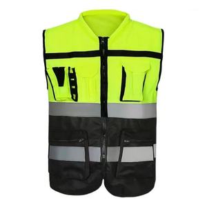 Men's Reflective Safety Vest <b>Heavy</b> <b>Duty</b> Stitching Factory Direct Customizable Logo Construction Pockets Wholesale - Product Image 2