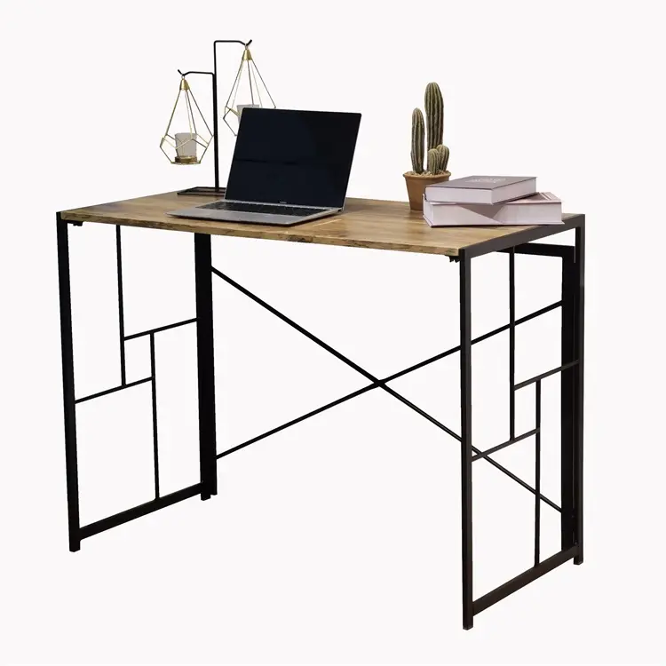 No-Assembly Folding Desk Small Computer Desk Laptop Table Compact Home Office Desk Study Reading Table for Space Saving
