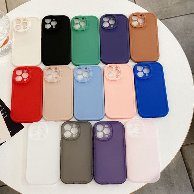Manufacturer's Pure Color Simple TPU Phone Case for iPhone 16 Promax Plus Pro 15 14 13 Hot Puff Protective Camera Hole Design