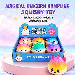 Juguete Blandito de Unicornio Bao Bun al por Mayor, de Subida Lenta, Sensorial Antiestrés, Simulación de Dumpling, Juguete para Escritorio de Oficina - Product Image 1