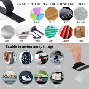 20mm x 5M両面粘着フックループテープナイロン素材ファスナーテープホームオフィスおよび工業用 - Product Image 6