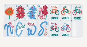 Juego de Mahjong Americano de Lujo, Color Azul Claro, Diseño de Conchas Marinas, 160 Piezas, Plegable y Portátil, para el Tiempo Libre - Product Image 1
