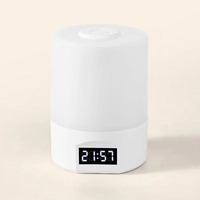 Lampu Meja Sentuh LED Lampu Meja Dapat Diredupkan Dapat Diisi Ulang USB dengan Jam Kalender Lampu Malam Samping Tempat Tidur Dekorasi Lampu Tidur Membaca