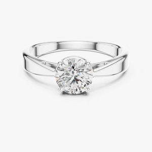 Anillo Solitario Redondo, Anillo de Compromiso para Mujer, Anillo de Diamantes Moderno para Boda y Fiesta, en Plata, Oro Blanco, Oro Rosa y Oro Amarillo - Product Image 3