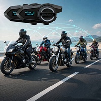 Module d'intercom de cyclisme à réduction de bruit IA, portée 1300 pieds, réseau 20 personnes, système d'intercom d'équipe 2,4 GHz pour casque d'intercom
