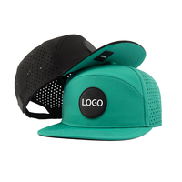 Casquette Snapback de Haute Qualité à 6 ou 7 Panneaux avec Logo Brodé en Patch de Caoutchouc Personnalisé, Visière Plate, en Polyester Imperméable et Trous Découpés au Laser KB