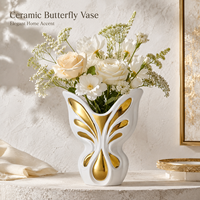 Vase en céramique en forme de papillon, art moderne, décoration de la maison, salon, table à manger, accessoires de décoration de bureau, décorations de mariage