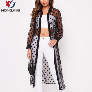 Delle signore di buona qualità più il formato polly nero del puntino di polka della maglia del vestito - Product Image 6