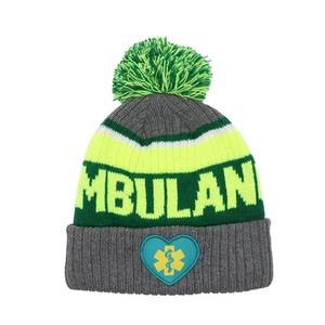 Bonnets en acrylique tricotés chauds d'hiver avec logo personnalisé - Motifs nœuds et pois, prêts pour la plage, unisexe adulte - Product Image 4