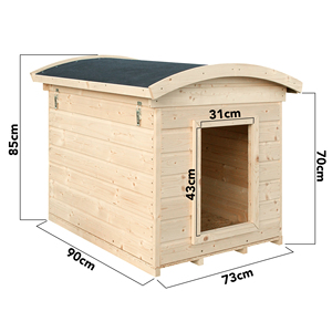 TIMBELA M405-1 Chenil d'extérieur en bois pour chien Toit étanche Maison pour chien de petite race Taille S-87 X 102 X H85 cm - Product Image 4