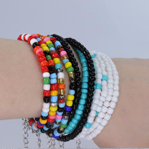 Nouveau <span class=keywords><strong>bracelet</strong></span> de cheville perlé fait à la main <span class=keywords><strong>Bracelet</strong></span> coloré réglable sur <span class=keywords><strong>pied</strong></span> bijoux à la mode pour femmes hommes cadeau perle pierre principale - Product Image 3