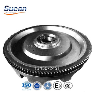 <span class=keywords><strong>Volant</strong></span> <span class=keywords><strong>moteur</strong></span> d'origine 430MM 137T 9 trous OE13450-2451 adapté aux camions HINO - Product Image 3