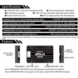 HTLNUZD RUSHTank 5.8G VTX Émetteur Vidéo 1.6W Haute Puissance Microphone Intégré Structure De Dissipation Thermique pour Drones RC FPV - Product Image 6