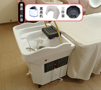 Lavabo de cheveux de meubles de Salon professionnel avec Circulation d'eau de réservoir de 60L 7 couleurs LED thérapie salon de coiffure évier Portable