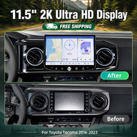 Autoradio 11,5 pouces avec écran tactile 2K, Snapdragon, 4+64G, Android Auto, CarPlay, GPS intégré, OBD2, amplificateur pour Tacoma