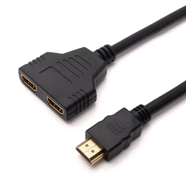 HDMI Male To Dual Twin HDMI Female 2 to 1 Way Splitter Adapter Cable For HD TV