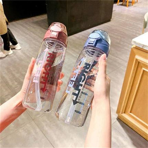 ขวดน้ำพลาสติกทนความร้อนแบบมีฝาปิดแบบพลิก พร้อมหลอดดูด  ขนาด 500 มล. เหมาะสำหรับนักเรียน ออกกำลังกาย ฟิตเนส กิจกรรมกลางแจ้ง - Product Image 3