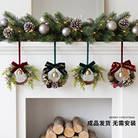 Ornement de Noël à suspendre, nœud, couronne, pendentif, breloque, décoration de toile de fond, accessoire de scène, décor de fête, Noël, vacances