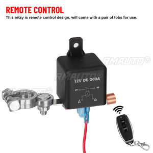 Interruptor de Batería de 12V 200A con Relé, Control Remoto Inalámbrico, Desconexión, Aislador, Interruptores Maestros, Relé Universal para Automóvil - Product Image 3