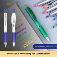 Stylo surligneur à double pointe en plastique en forme de gourde BKS avec impression UV couleur et impression de logo disponibles