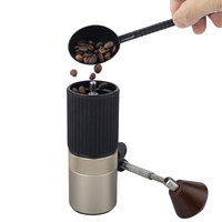 Moulin à café manuel portable 20g pliable avec poignée droite, étui en silicone antidérapant, réglage de précision pour expresso