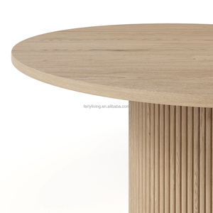 आधुनिक दौर डाइनिंग टेबल ठोस लकड़ी 5-टुकड़ा डाइनिंग रूम घर कार्यालय विला असेंबली के लिए टिकाऊ फर्नीचर सेट - Product Image 3